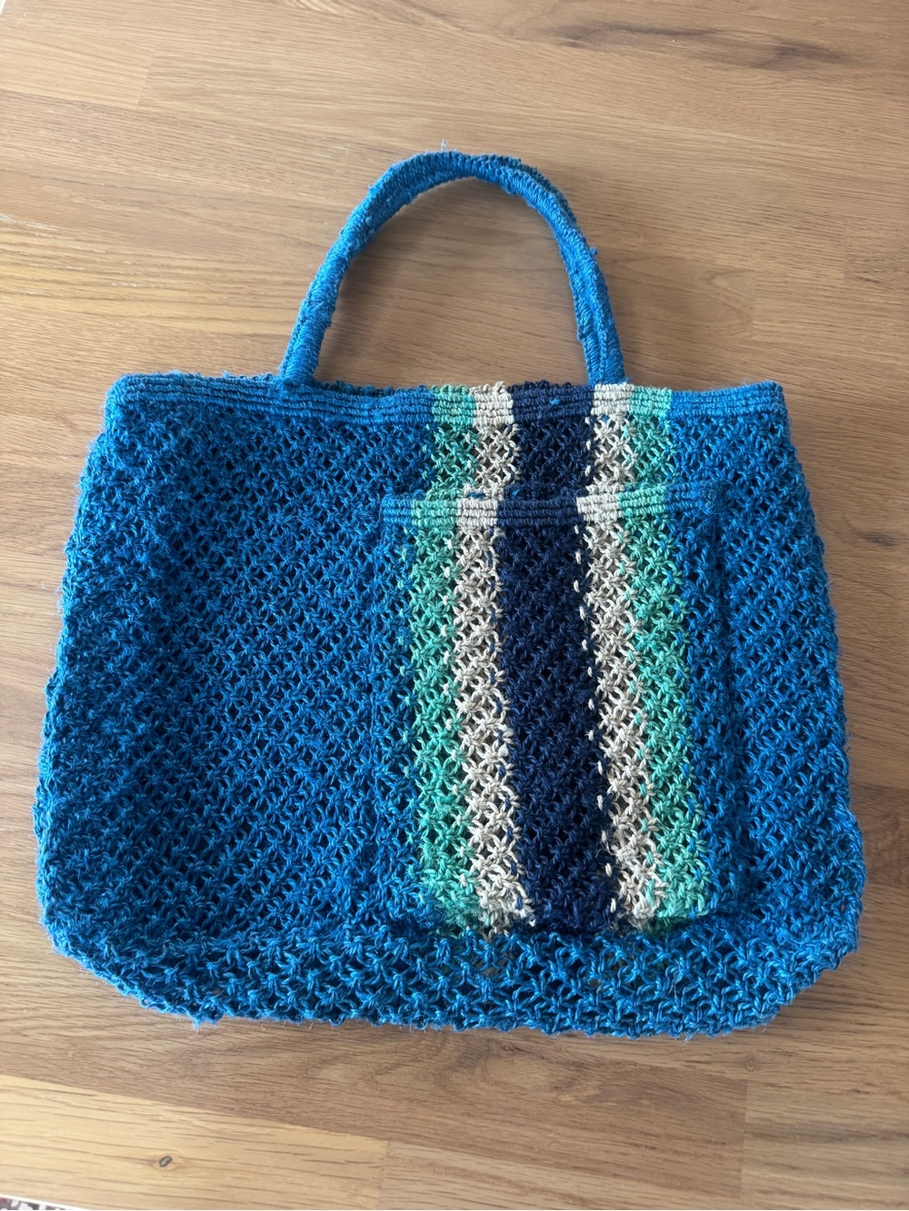 Blue Striped Summer Tote Bag